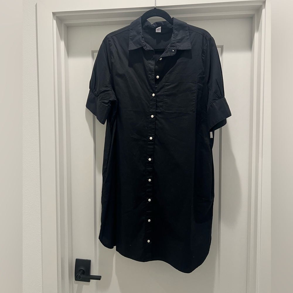 Cotton poplin shirt dress
